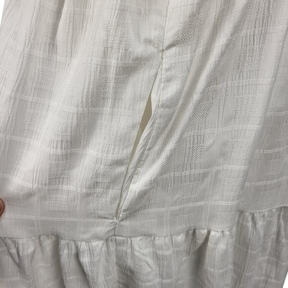 Easel NEW White Maxi Lined Dress 3 Tier Skirt BOHO Romantic Cottagecore Small - Picture 16 of 16